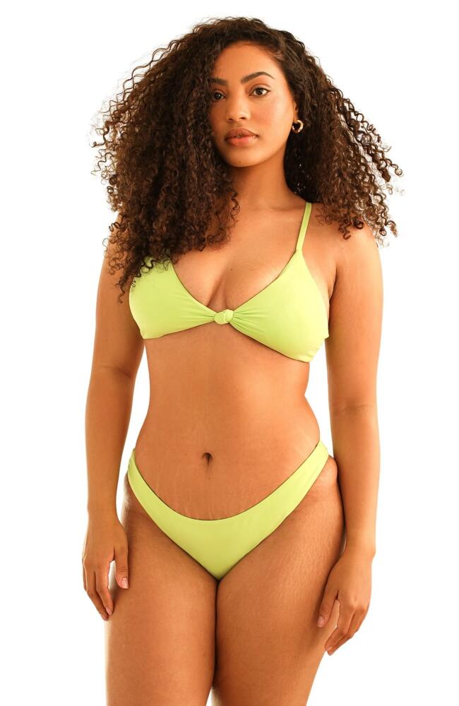 Dippin Daisys Zen Knotted Triangle Bikini Top in Green Tea Cover