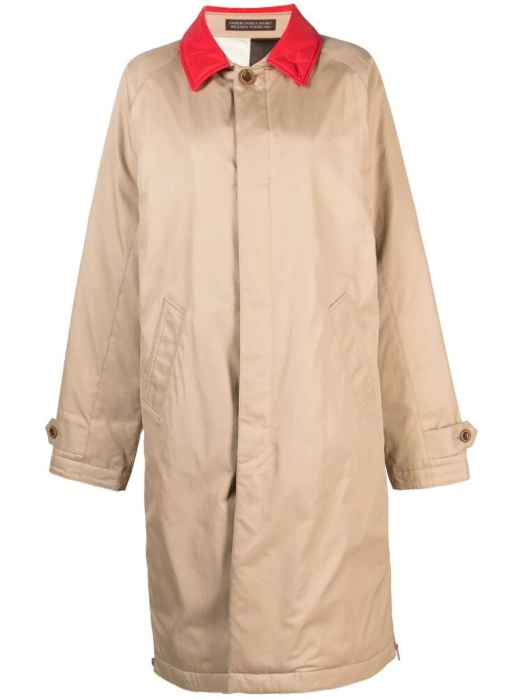 Undercover x Fragment contrasting-collar cotton raincoat - Neutrals Cover