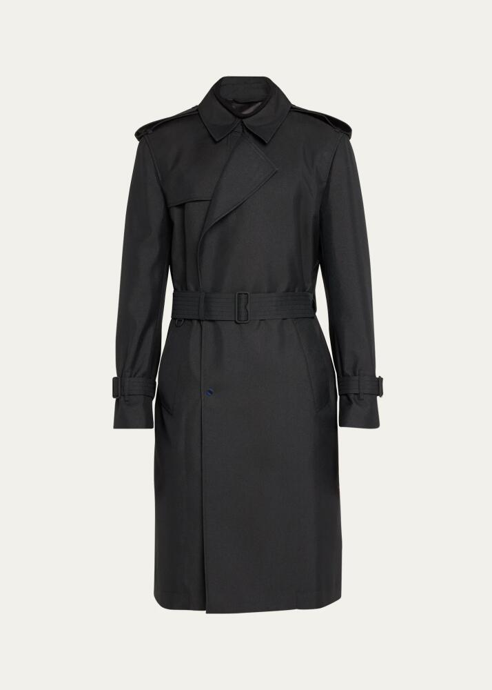 Burberry Men's Drop-Waist Trench Coat Cover