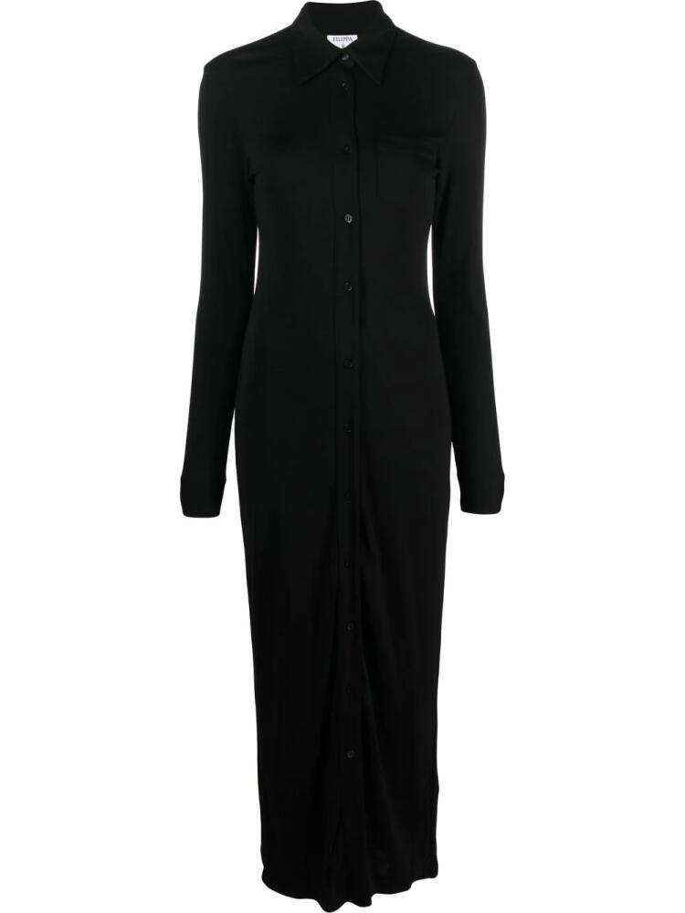 Filippa K button-up jersey shirt dress - Black Cover