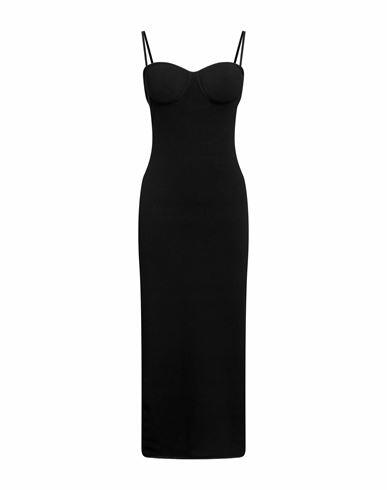 Sportmax Woman Maxi dress Black Cashmere, Polyamide, Elastane Cover