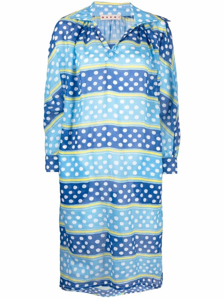 Marni striped polka dot dress - Blue Cover