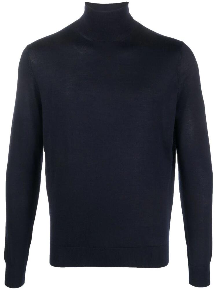 Colombo roll-neck fine knit jumper - Blue Cover