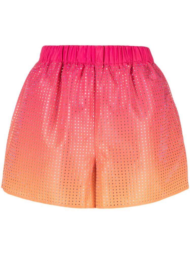 Self-Portrait embellished ombré shorts - Pink Cover