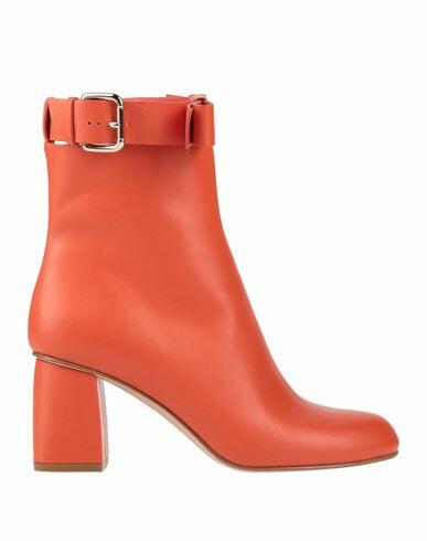 Red(v) Woman Ankle boots Orange Leather Cover