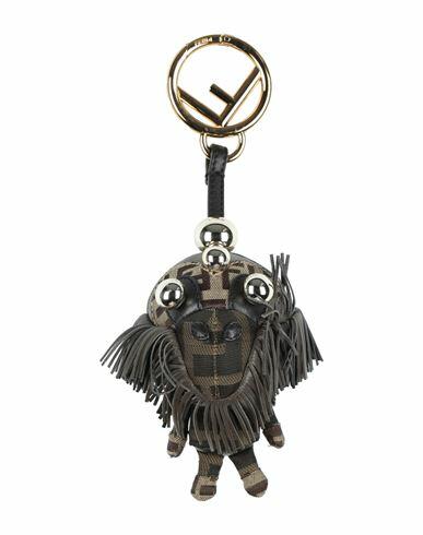 Fendi Woman Key ring Dark brown Soft Leather, Textile fibers Cover