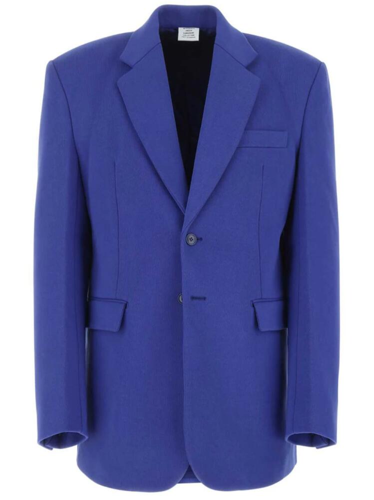 VETEMENTS button-up tailored blazer - Blue Cover