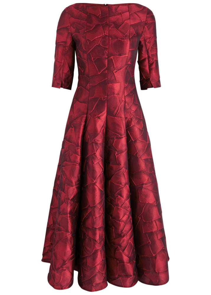 Talbot Runhof Metallic Cloqué Midi Dress - Red Cover