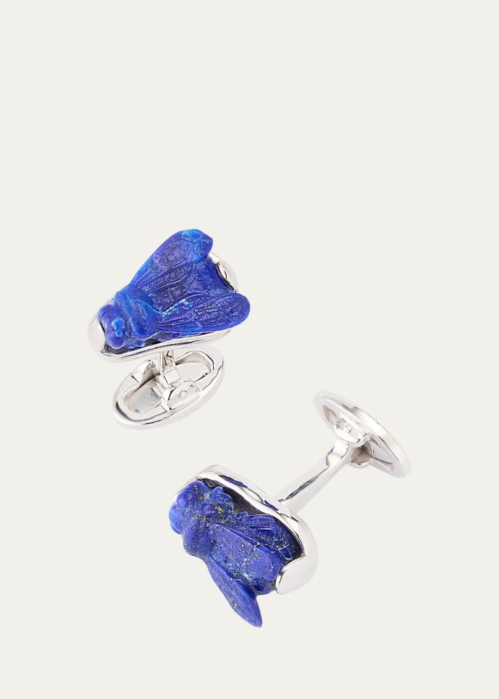 Jan Leslie Men's Carved Blue Lapis Bee Cufflinks Cover