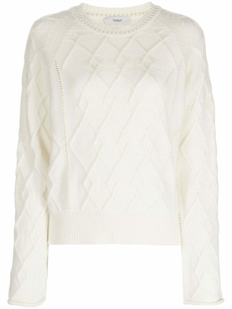 Pringle of Scotland cable-knit wool-blend jumper - White Cover