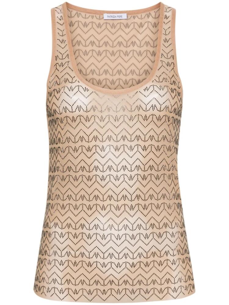 Patrizia Pepe rhinestone-patterned tank top - Neutrals Cover