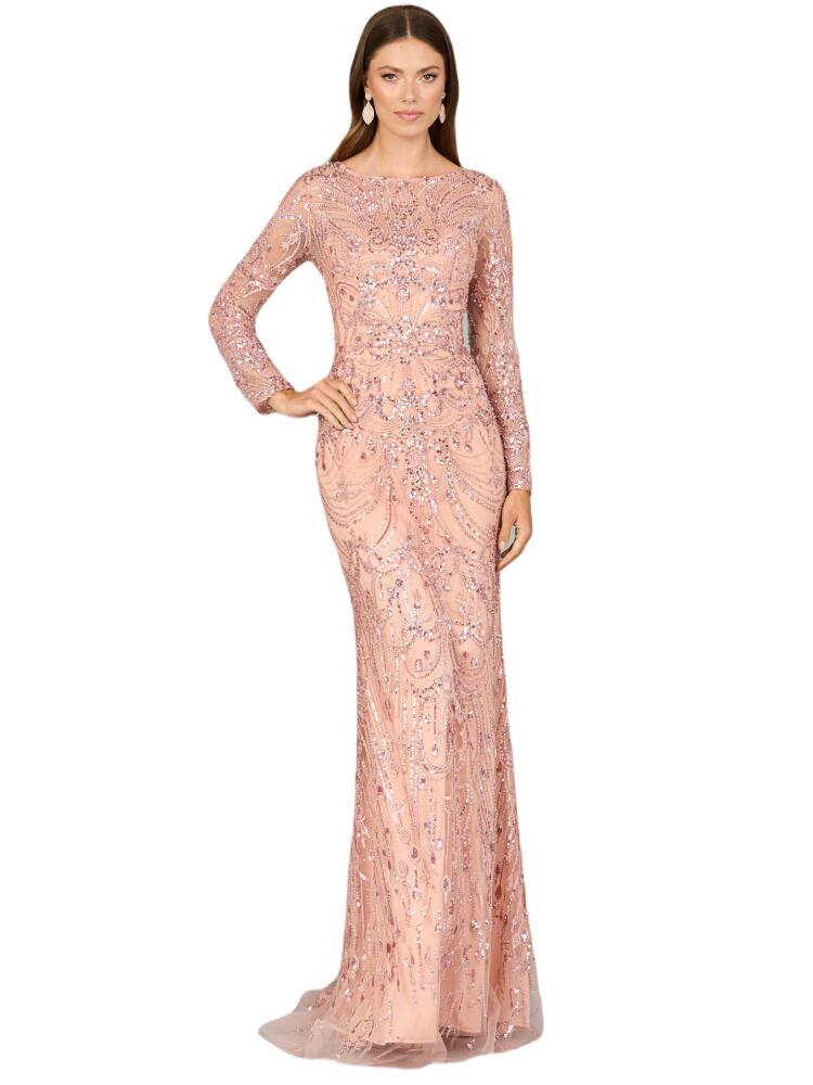 LARA New York Long Sleeve Lace Gown in Blush Cover