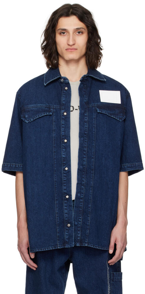 A-COLD-WALL* Indigo Printed Denim Shirt Cover