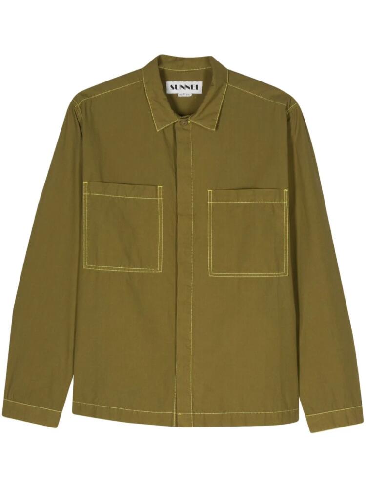 Sunnei contrast-stitching shirt - Green Cover