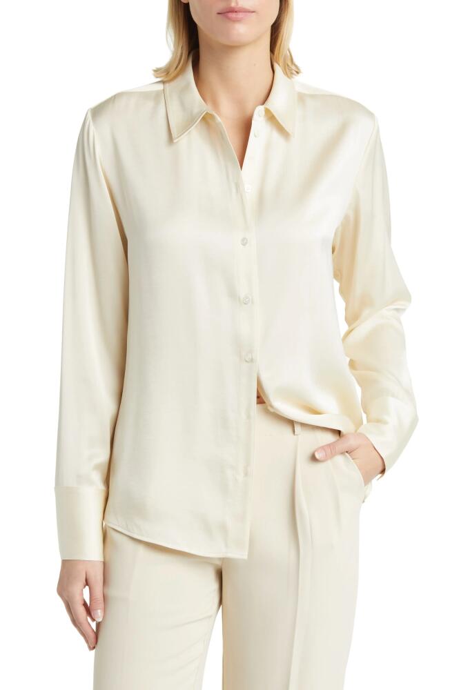 Nordstrom Satin Shirt in Ivory Pristine Cover