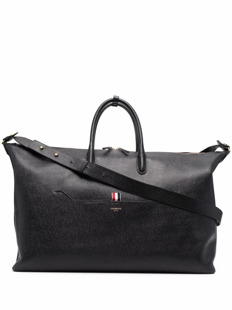 Thom Browne RWB stripe leather holdall - Black Cover