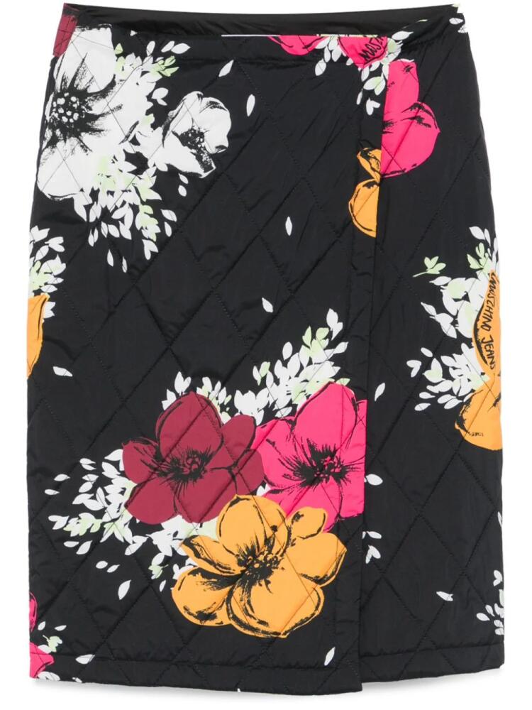 MOSCHINO JEANS flower print wrap midi skirt - Black Cover