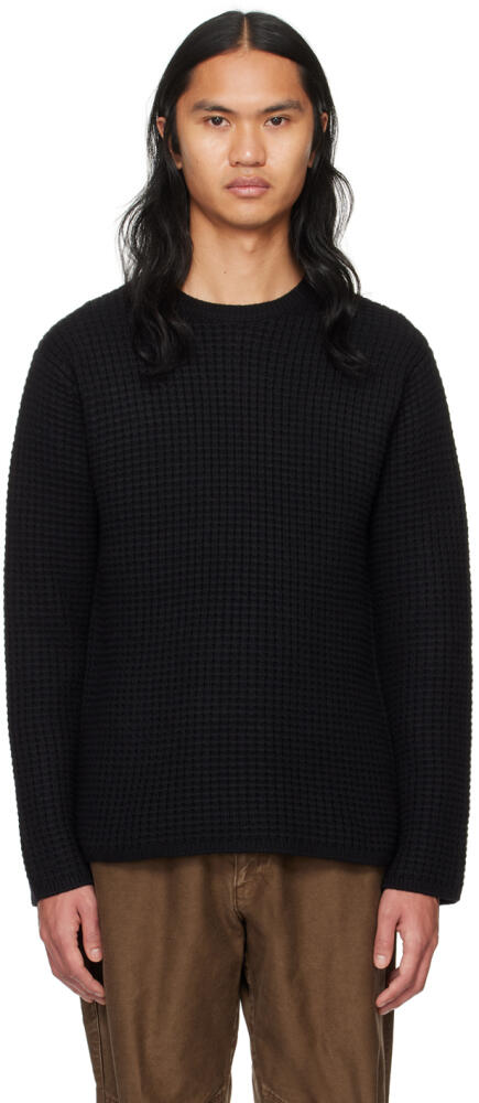 John Elliott Black Waffle Sweater Cover