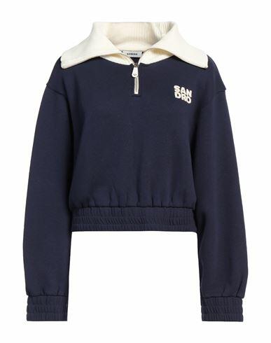 Sandro Woman Sweatshirt Navy blue Cotton Cover