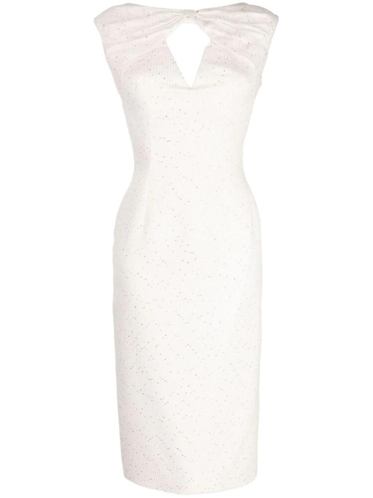 Saiid Kobeisy sequin-embellished tweed midi dress - White Cover