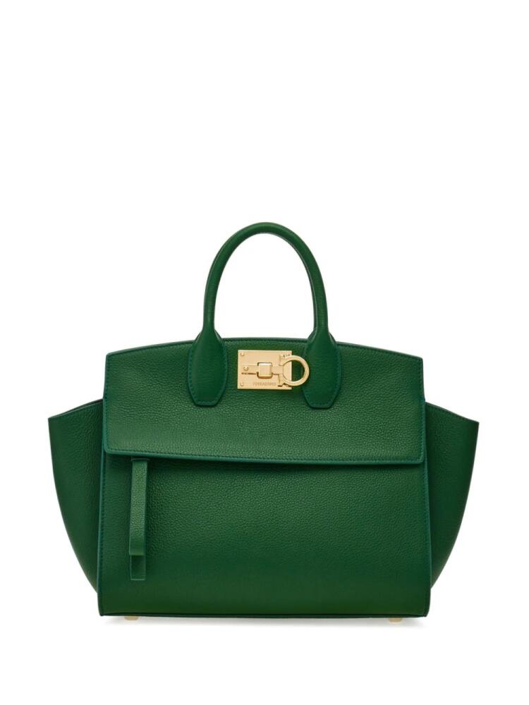 Ferragamo small Studio leather tote bag - Green Cover