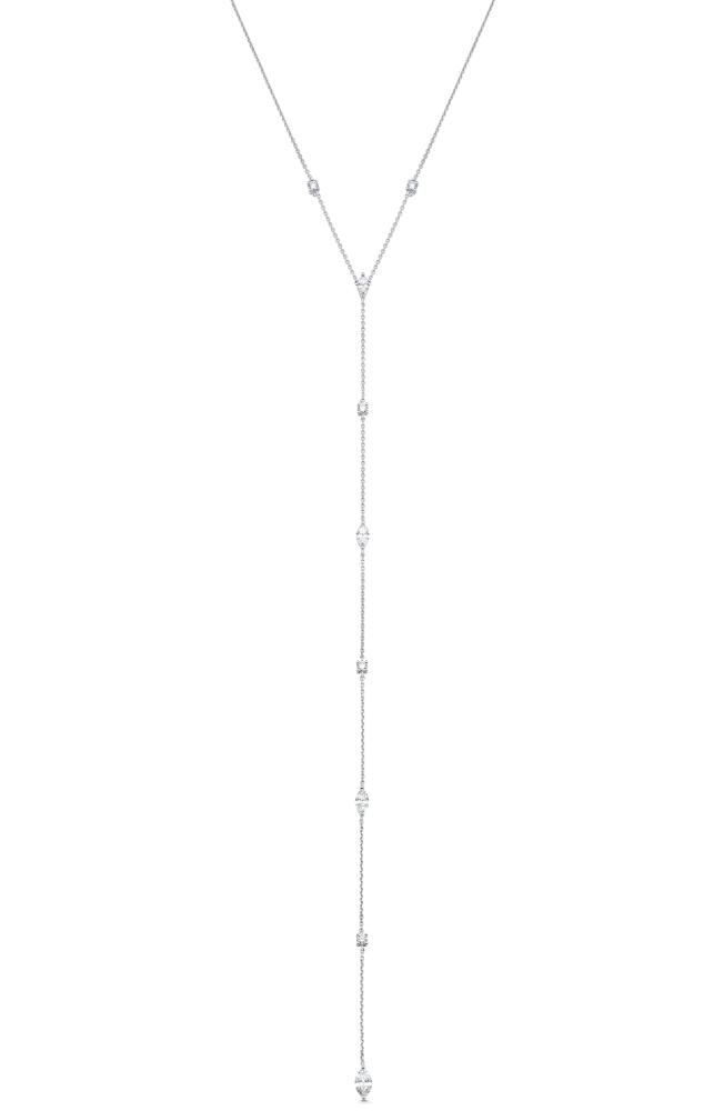 Sara Weinstock Purity Diamond Station Y-Necklace in 18K White Gold Cover