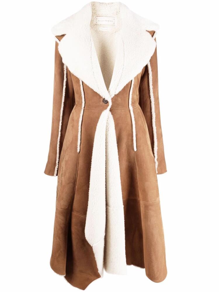 Alexander McQueen asymmetric single-breasted coat - Neutrals Cover