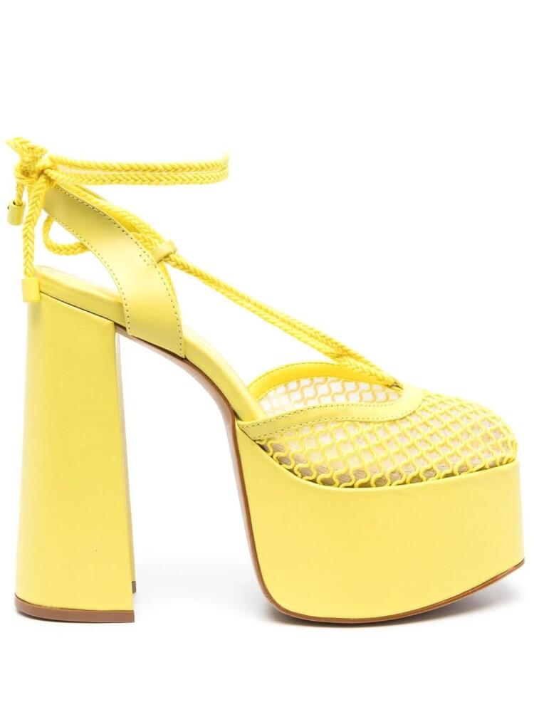 Schutz rope-detail leather pumps - Yellow Cover