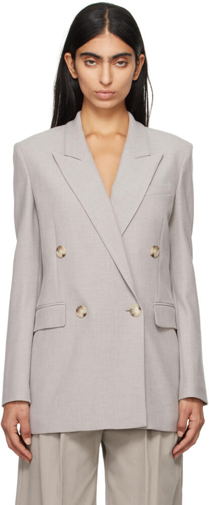 BOSS Gray Regular-Fit Double-Breasted Blazer Cover