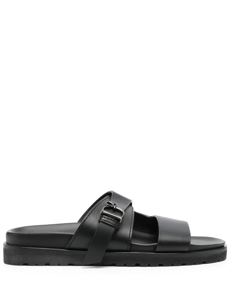 DSQUARED2 leather flat sandals - Black Cover