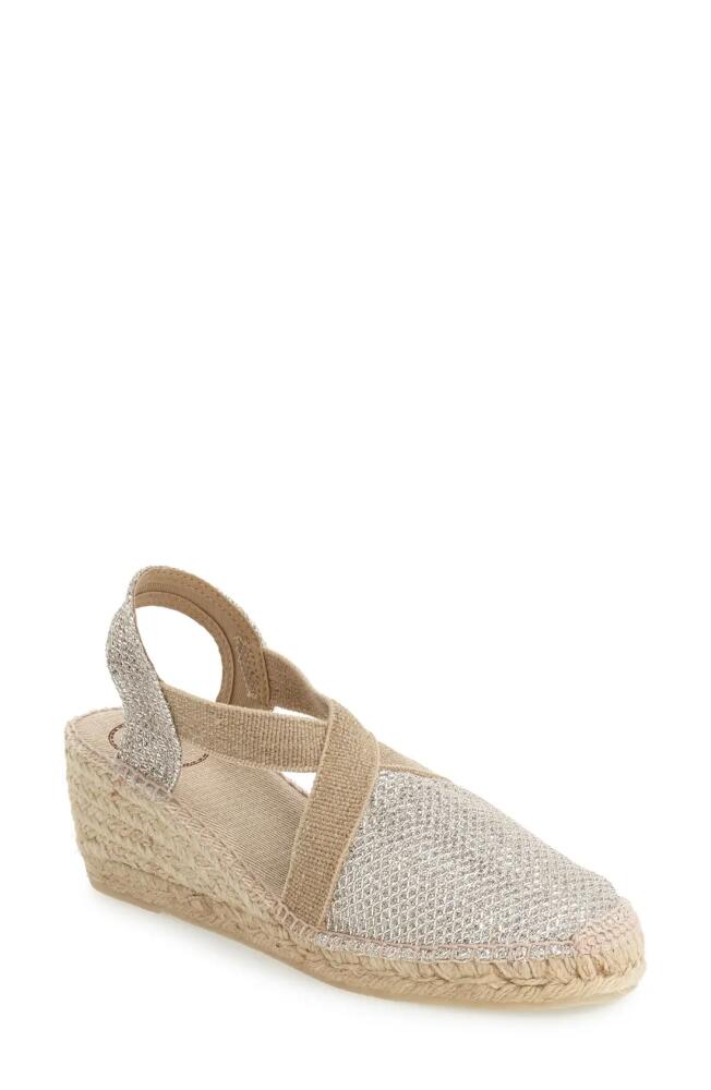 Toni Pons 'Triton' Espadrille Wedge in Gold Fabric Cover