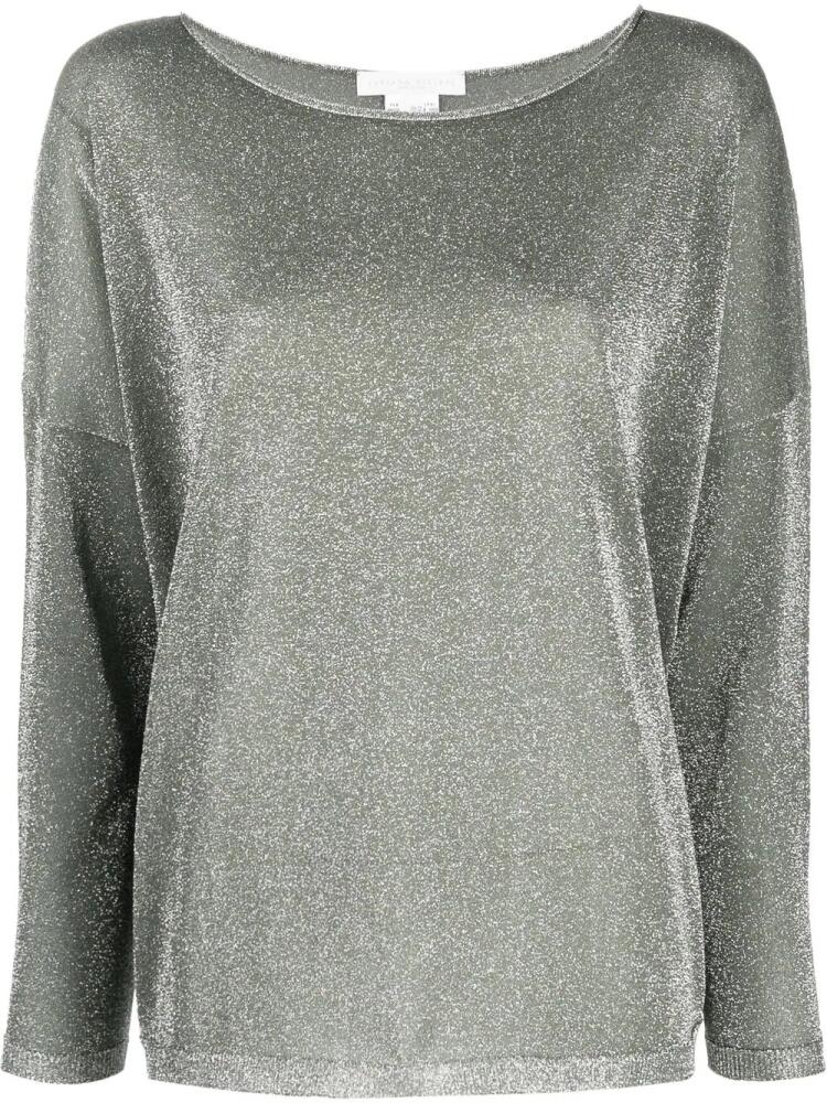 Fabiana Filippi glitter-embellished long-sleeve top - Green Cover