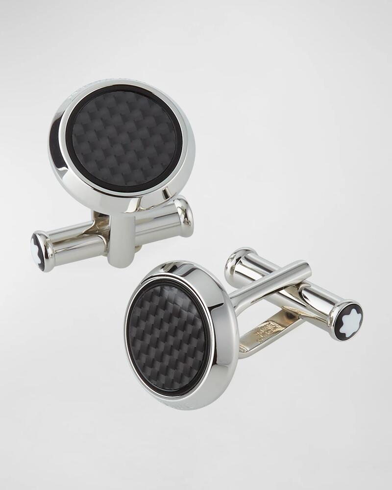 Montblanc Men's Round Carbon Fiber Cufflinks Cover