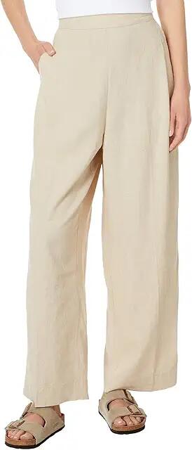 Madewell Pull-On Straight Crop Pants in 100% Linen (Natural Undyed) Women's Dress Pants Cover