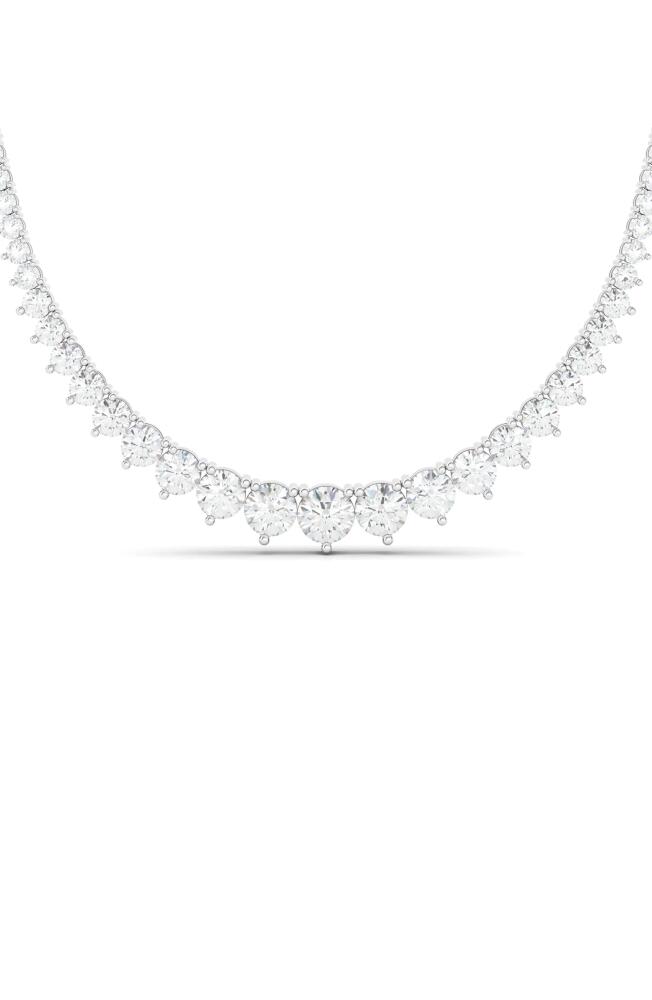 HauteCarat Graduated Lab Created Diamond Necklace in White Gold Cover