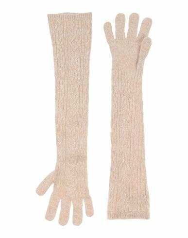 Brunello Cucinelli Woman Gloves Beige Mohair wool, Polyamide, Wool, Metallic fiber Cover