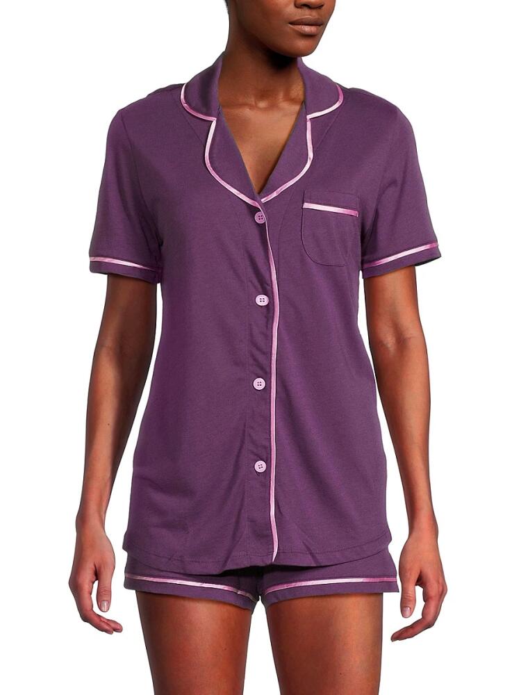 Cosabella Women's 2-Piece Bella Pajama Top & Shorts Set - Purple Cover