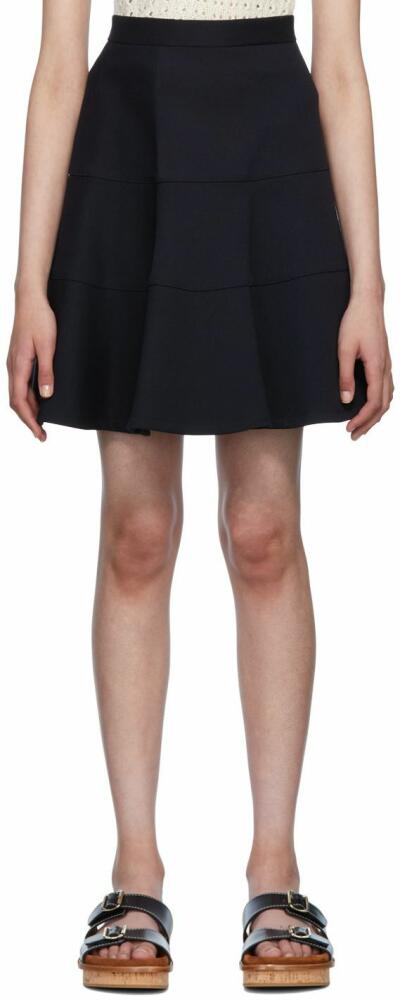 See by Chloé Navy Tiered Miniskirt Cover