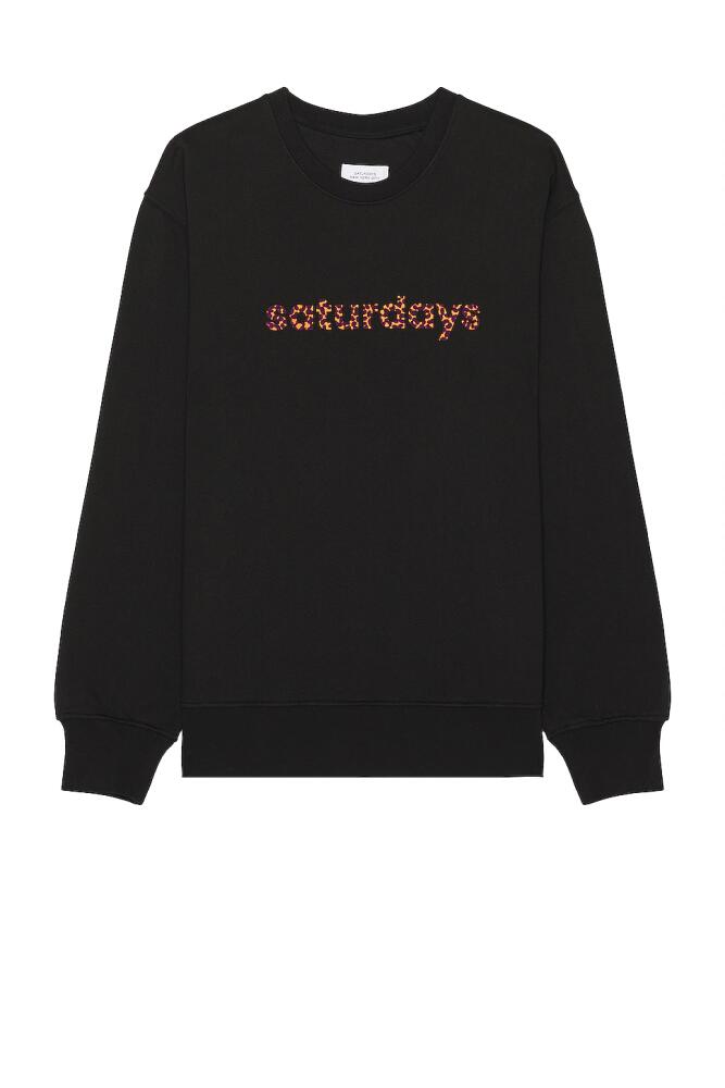 SATURDAYS NYC Bowery Cheetah Sweater in Black Cover