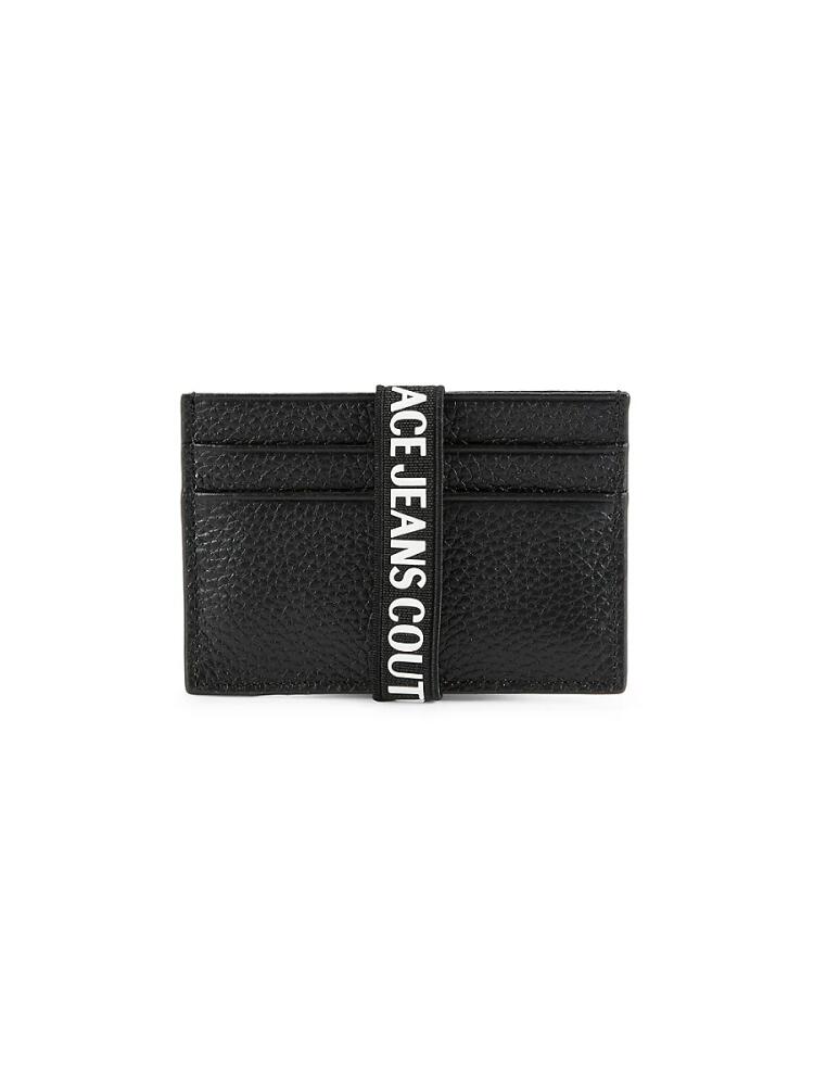 Versace Jeans Couture Men's Logo Leather Card Case - Black Cover