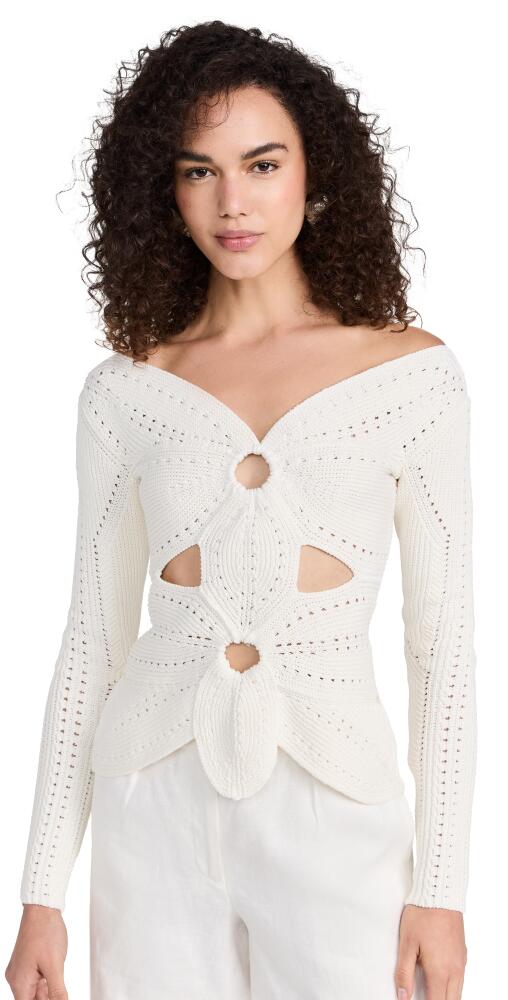 Cult Gaia Lule Crochet Top Off White Cover