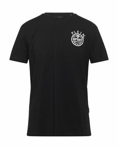 Plein Sport Man T-shirt Black Cotton, Elastane Cover