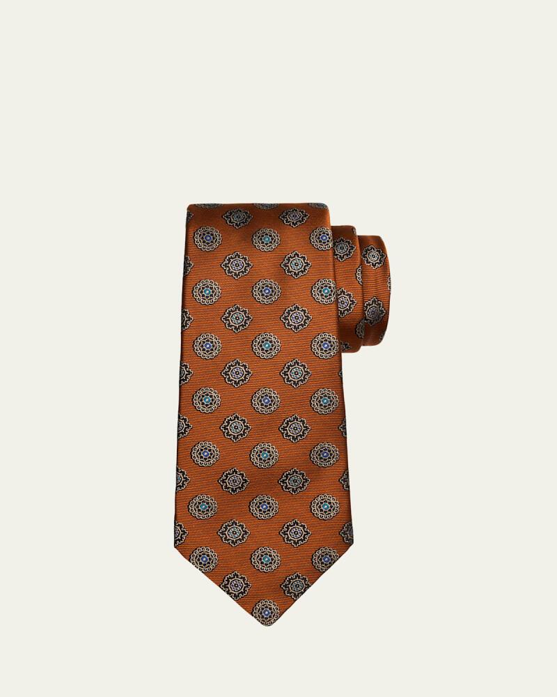 Kiton Men's 7-Fold Medallion Silk Tie Cover