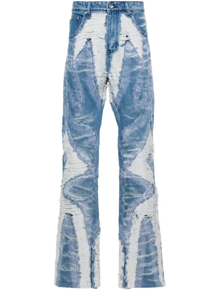 Who Decides War Path distressed-effect wide-leg jeans - Blue Cover