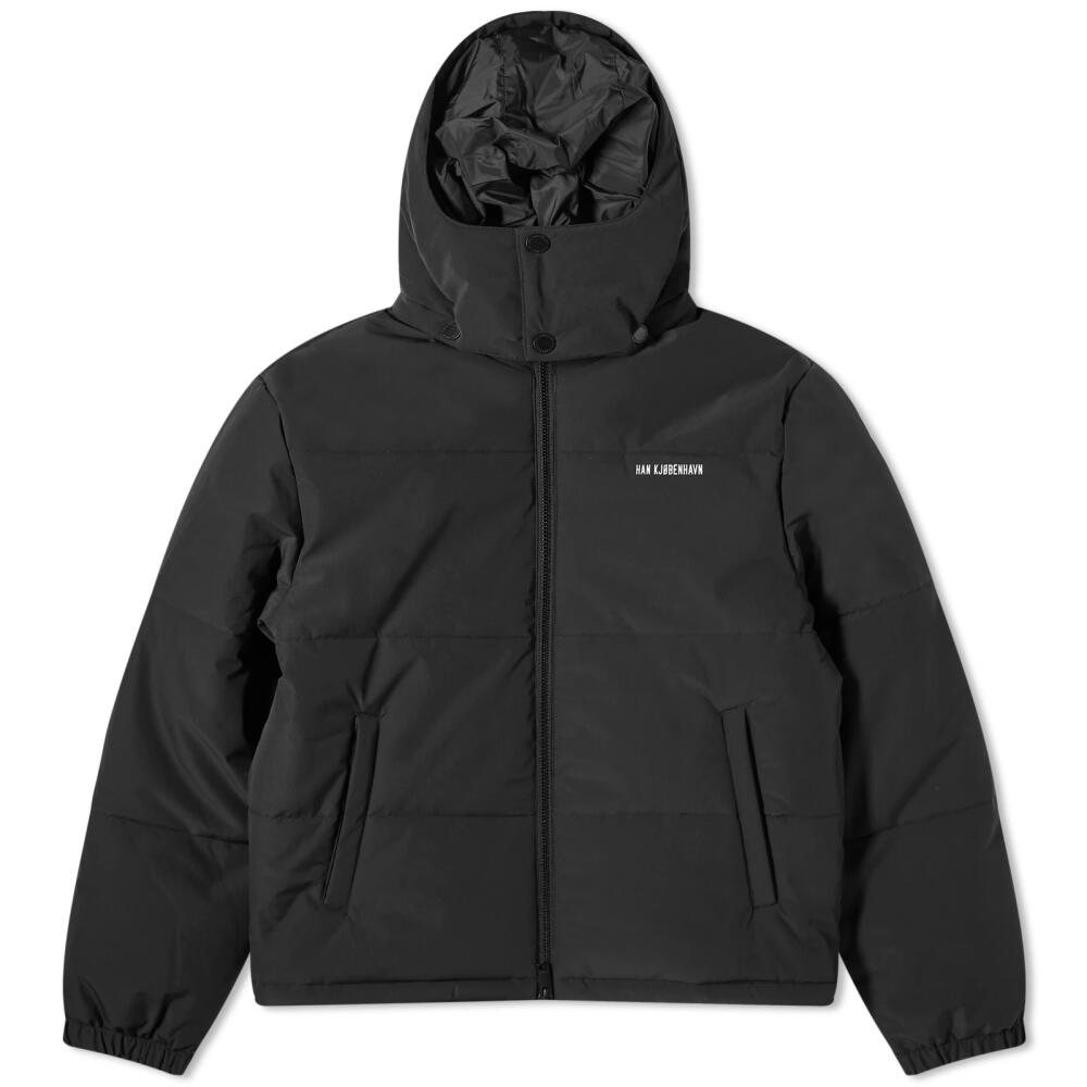 Han Kjobenhavn Men's Hooded Puffer Jacket in Black Cover