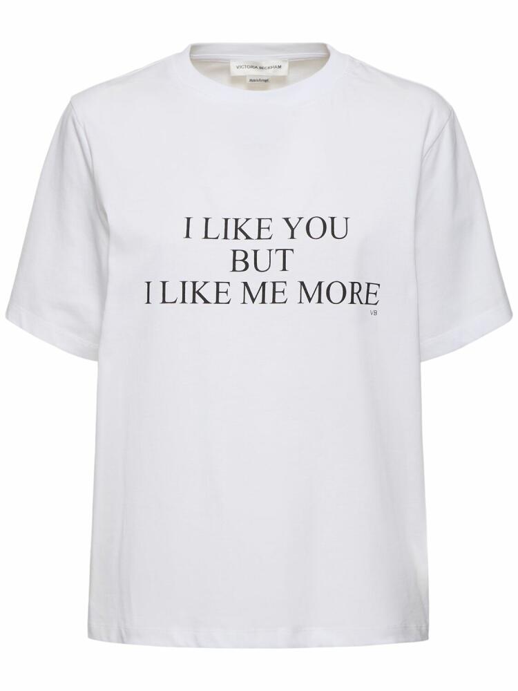 VICTORIA BECKHAM Slogan Cotton T-shirt Cover