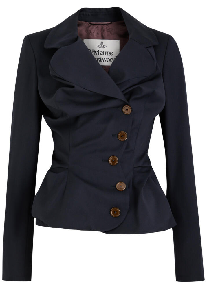 Vivienne Westwood Drunken Draped Wool Blazer - Navy Cover