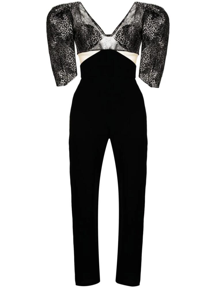 Saiid Kobeisy Mikado panelled crepe jumpsuit - Black Cover