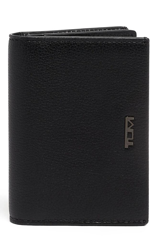 Tumi Gusseted Leather Card Case in Black Texture Cover