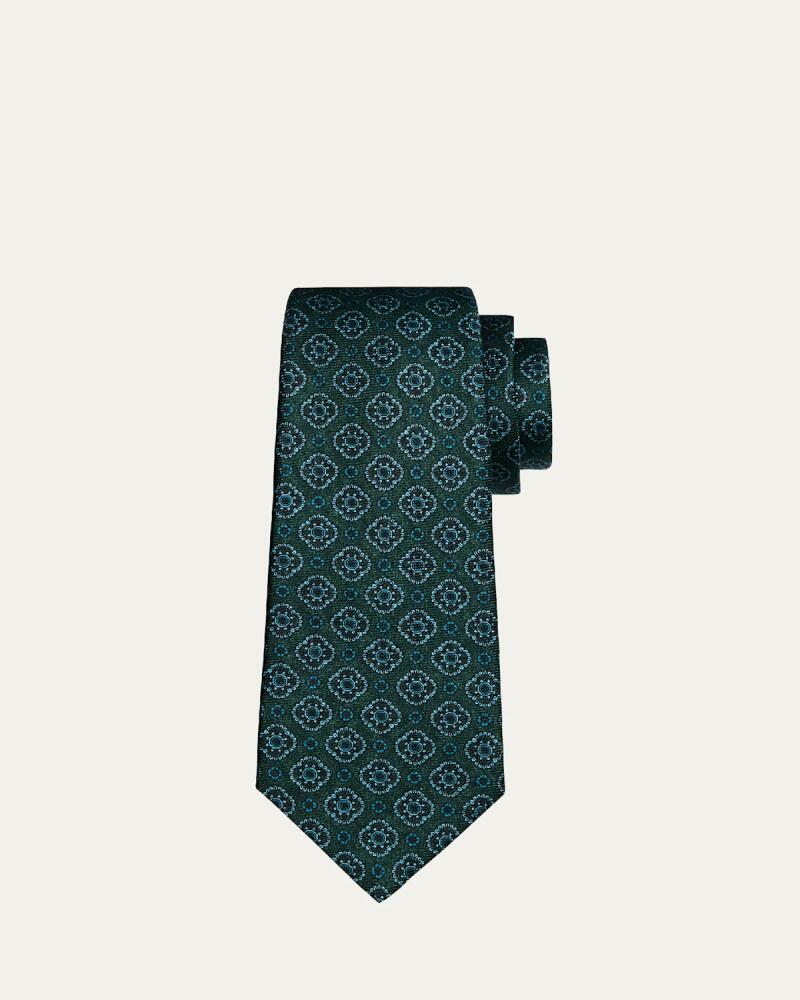 Kiton Men's 7-Fold Medallion Silk Tie Cover